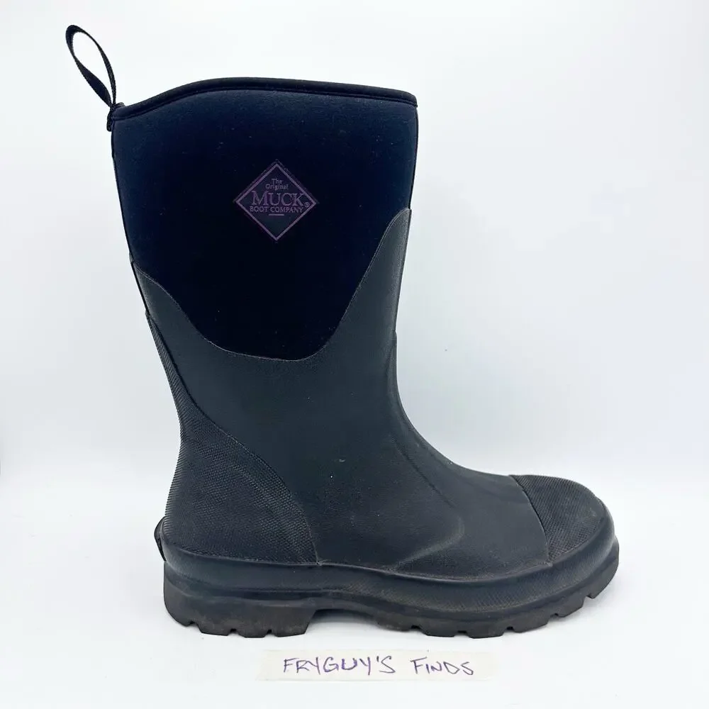 The Muck Boot Company Women's Size 10 Chore Classic Mid Black Purple Waterproof
